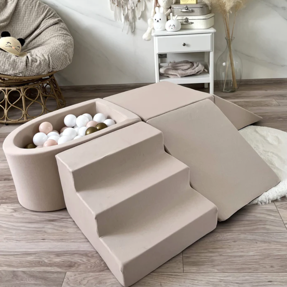 Luxe Foam Playset with Ball Pit, Beige