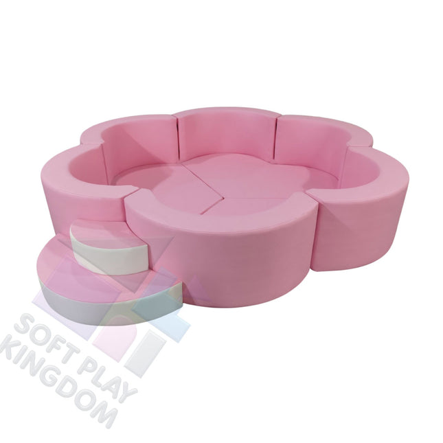 Large Soft Play Flower Ball Pit 8ft, Pastel Pink