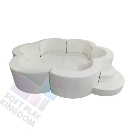 Large Soft Play Flower Ball Pit 8ft, White