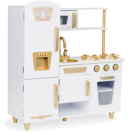 Maxi Wooden Play Kitchen, White & Gold