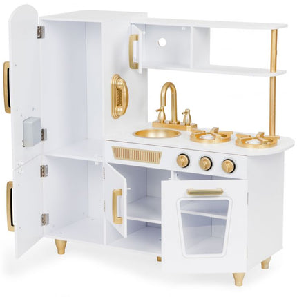 Maxi Wooden Play Kitchen, White & Gold