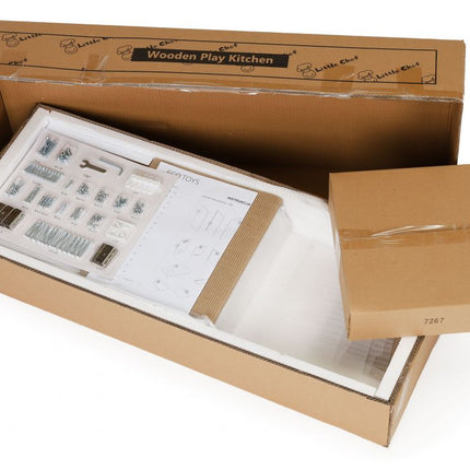 Maxi Wooden Play Kitchen, White & Gold