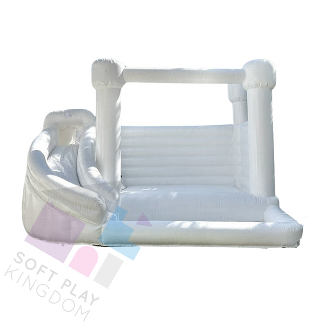 Maxi Marshmallow Top Bounce House with Curved Slide & Ball Pool, 15x12ft