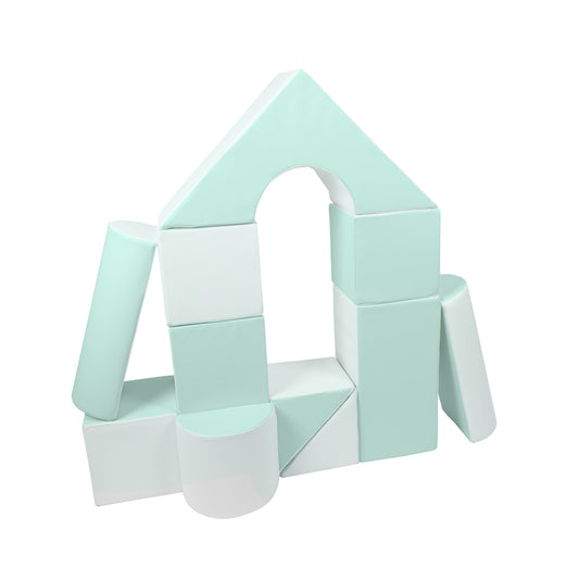 Castle Set (11 Pieces), Pastel Mint & White