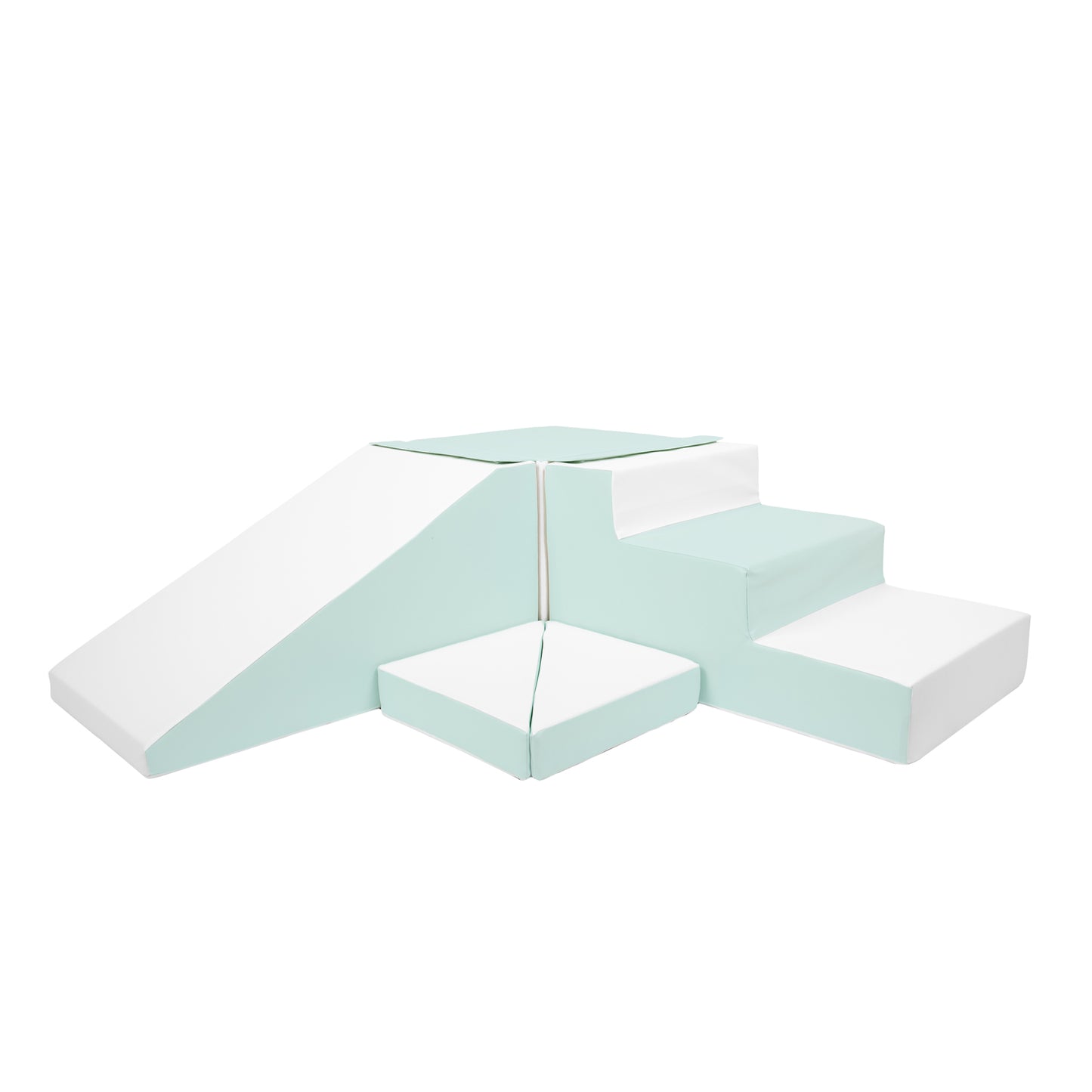 Step & Slide, Pastel Mint & White