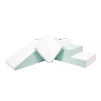 Step & Slide, Pastel Mint & White