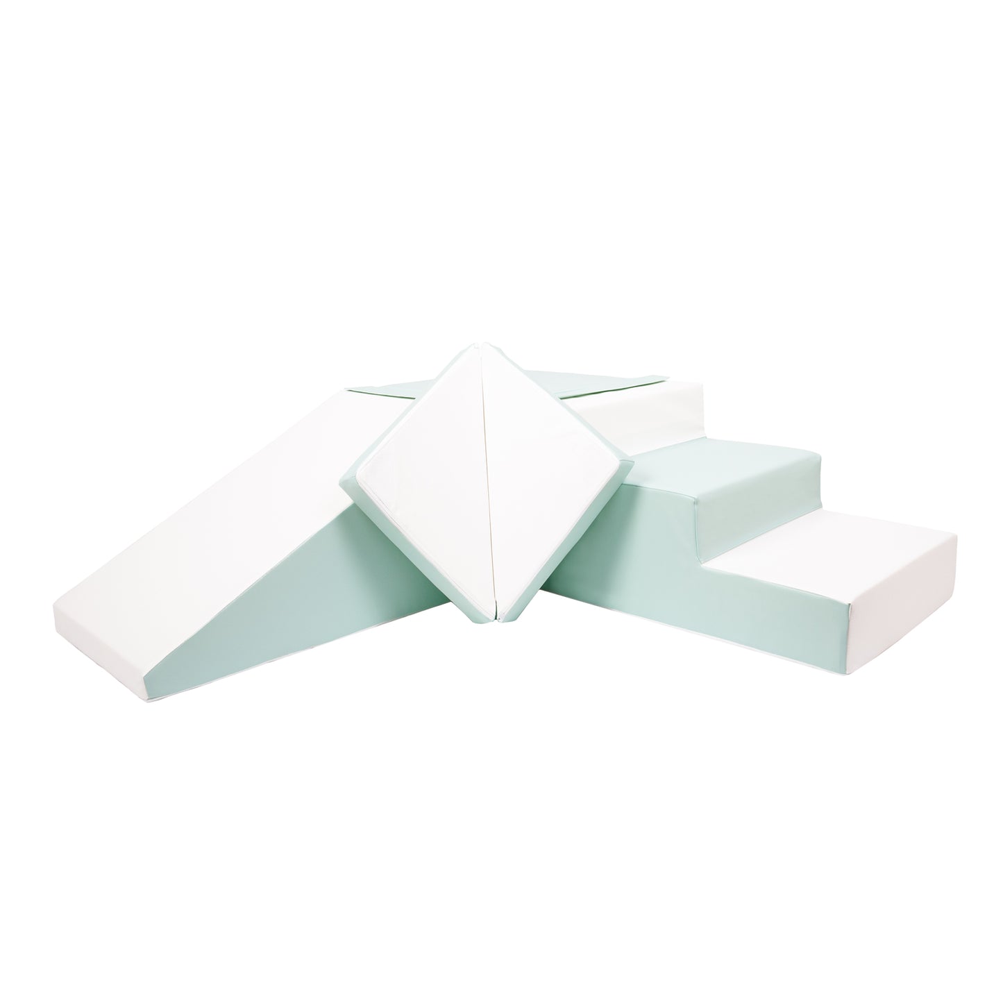 Step & Slide, Pastel Mint & White