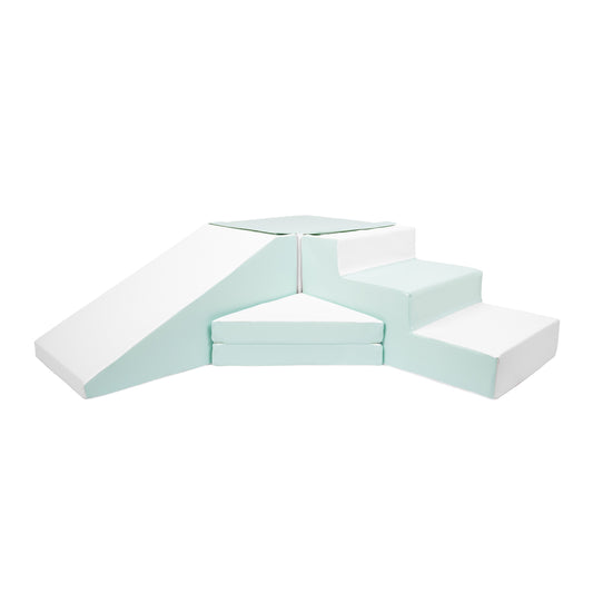 Step & Slide, Pastel Mint & White