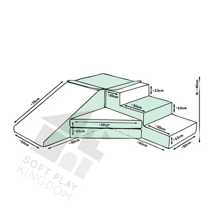 Step & Slide, Pastel Mint & White