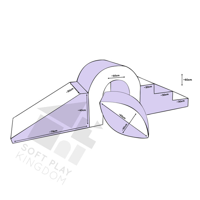 Bridge, Ball, Step & Slide Set, Lilac & White