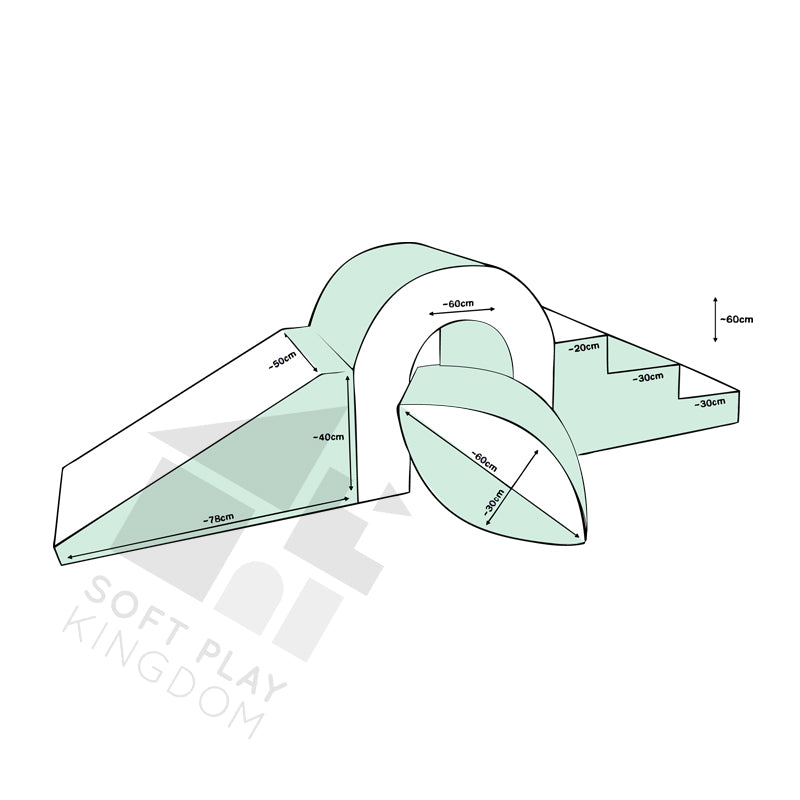 Bridge, Ball, Step & Slide Set, Pastel Mint & White