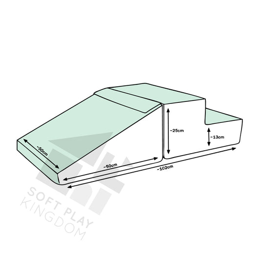 Mini Step & Slide, Pastel Mint & White
