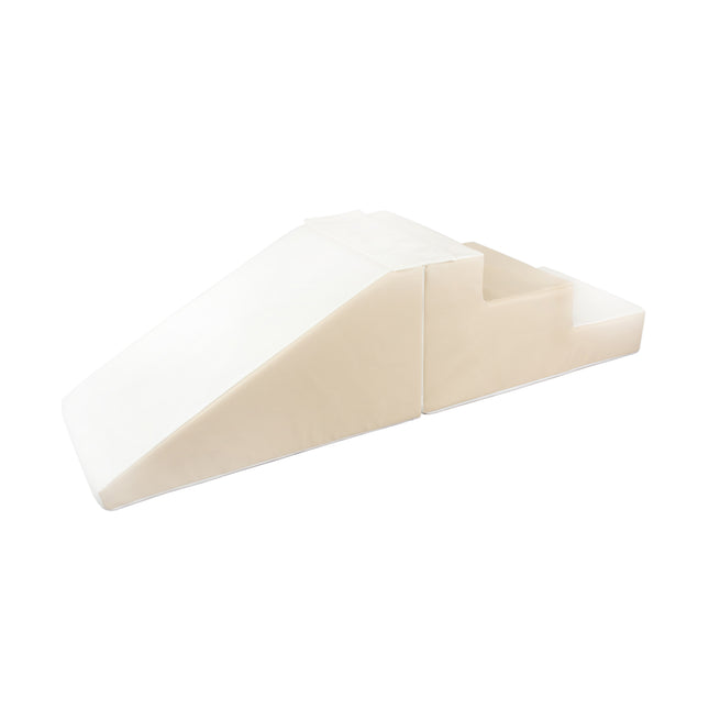 Soft Play Kingdom Step & Slide - Grijs/wit, 4-delige Schuimset, 40 Cm Hoog - Voor Binnen En Buiten (afdekking)