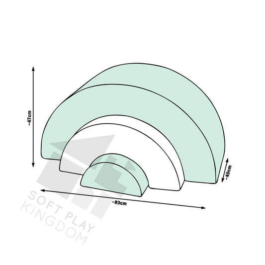 Rainbow Soft Play Set, Pastel Mint & White
