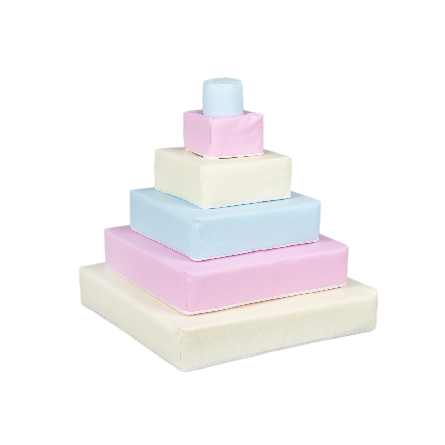 Pyramid Stacking Tower, Pastel Trio – Soft Play Kingdom