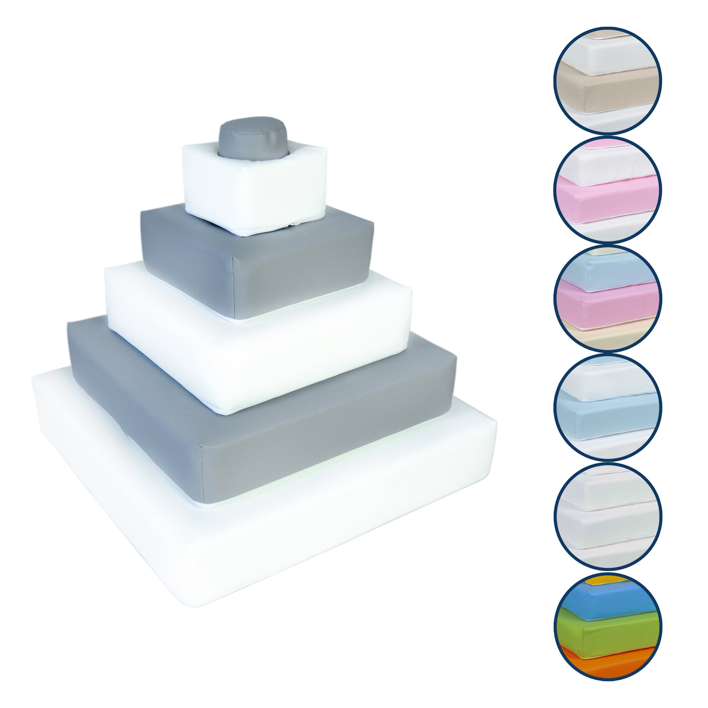 Pyramid Stacking Tower, Grey – Soft Play Kingdom