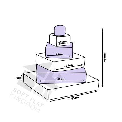 Pyramid Stacking Tower, Lilac & White