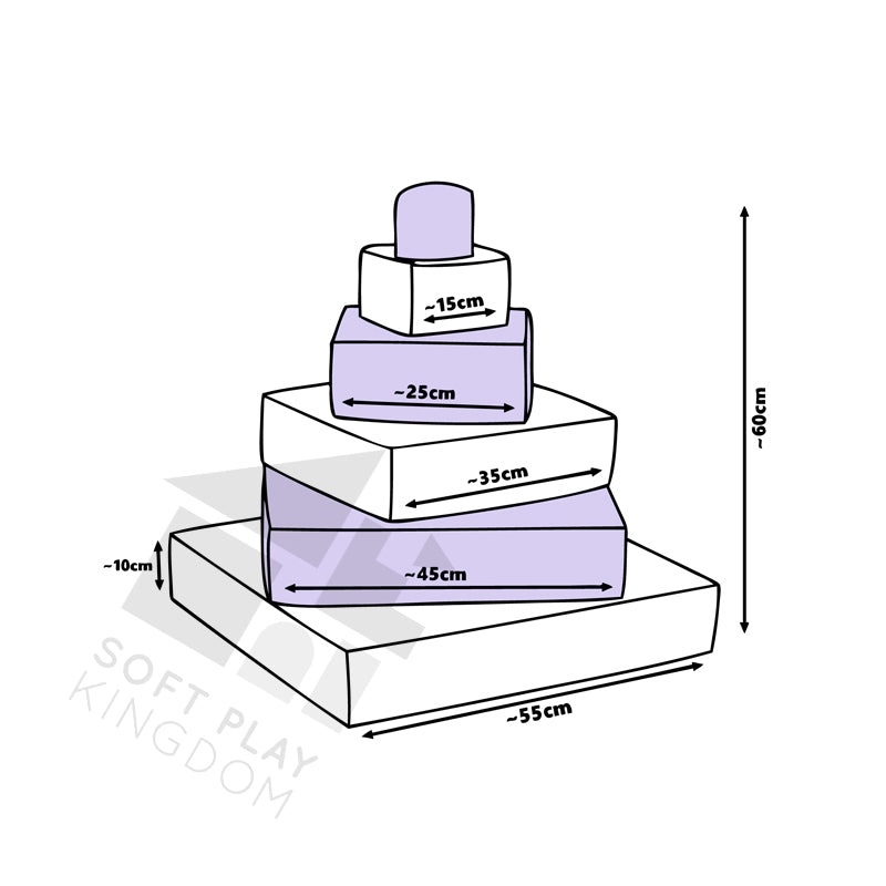 Pyramid Stacking Tower, Lilac & White