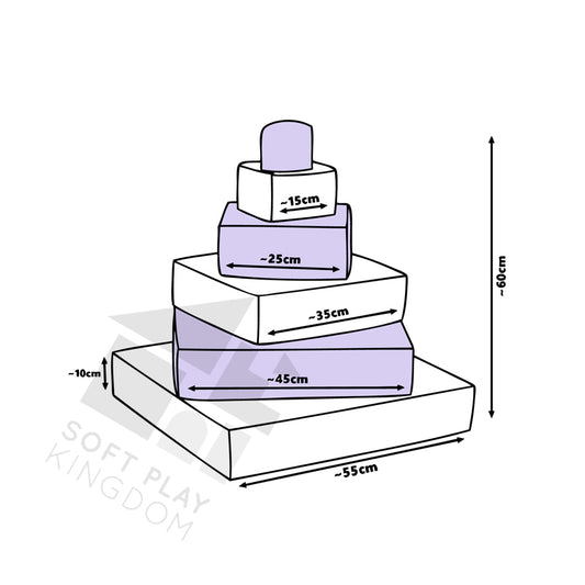 Pyramid Stacking Tower, Lilac & White
