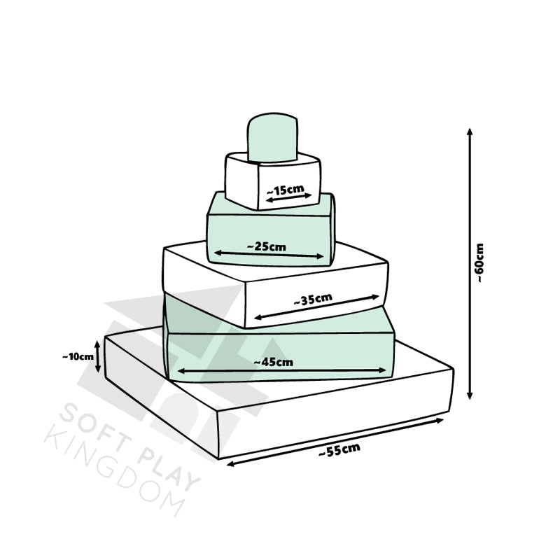 Pyramid Stacking Tower, Pastel Mint & White
