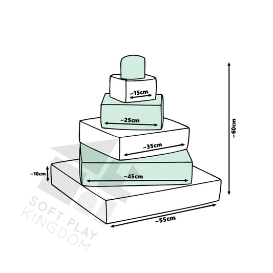 Pyramid Stacking Tower, Pastel Mint & White