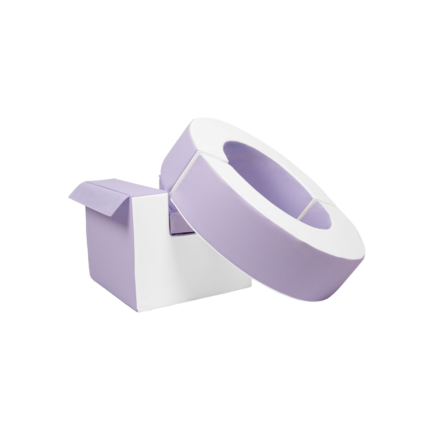Separate Hoop & Cube (Step & Slide Add-On) | Lilac & White