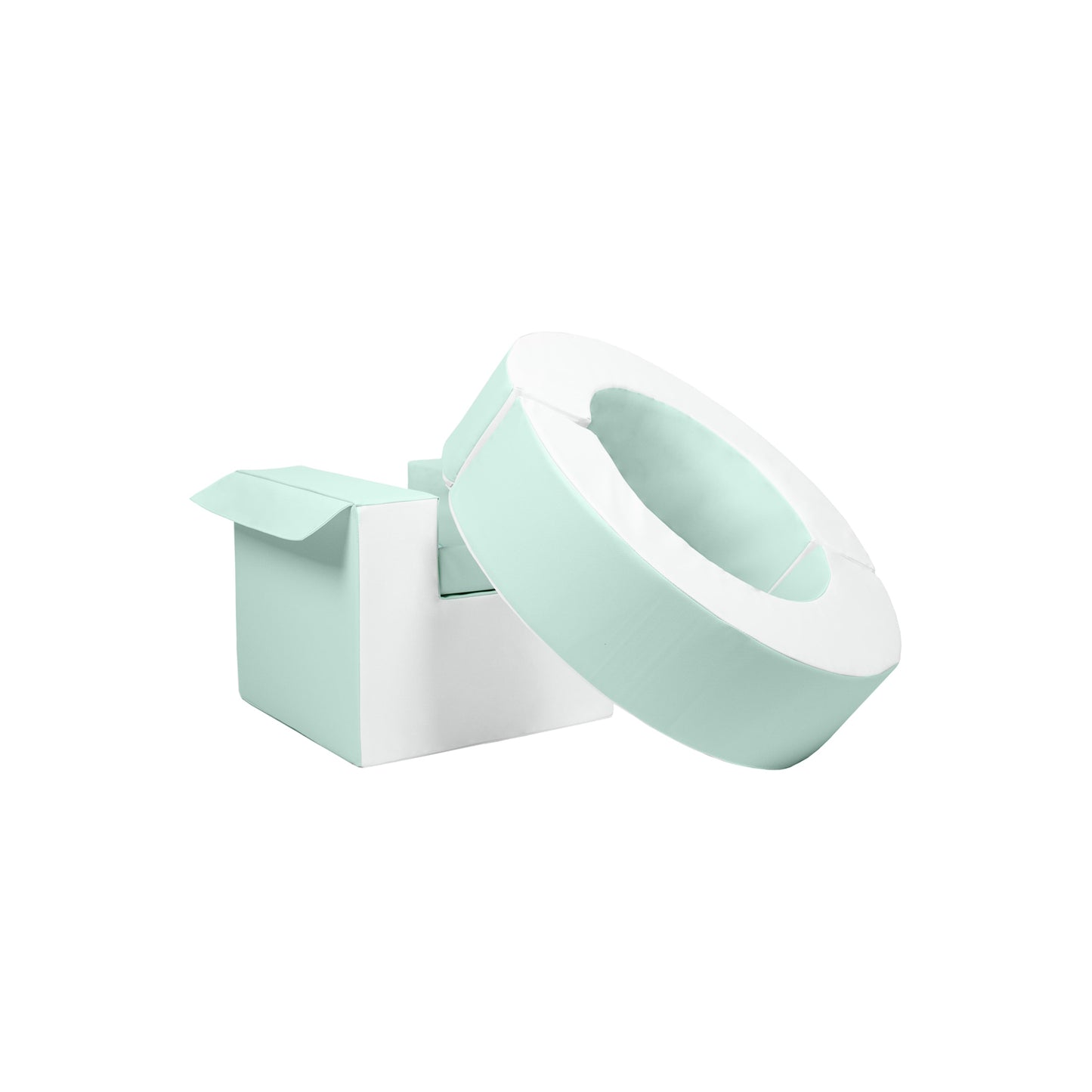 Separate Hoop & Cube (Step & Slide Add-On) | Pastel Mint & White