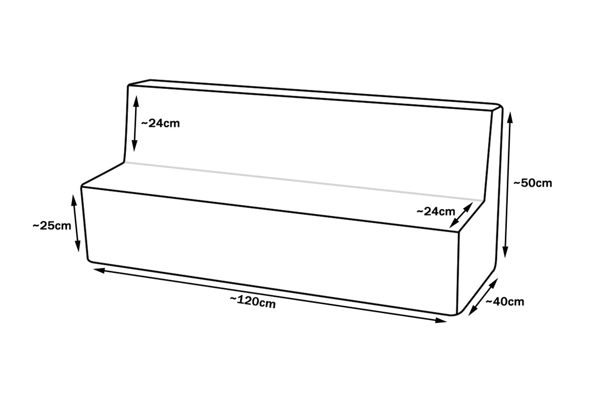 Soft Play Bench, Grey & White