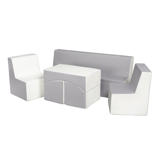 Soft Play Lounge Set, Grey & White