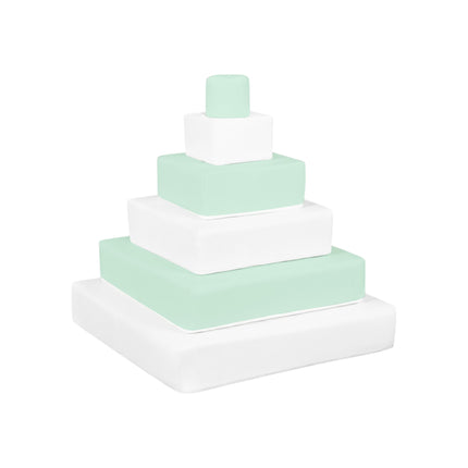Pyramid Stacking Tower, Pastel Mint & White