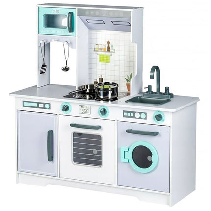 Maxi Wooden Play Kitchen, Grey & Turquoise