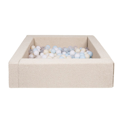 Bouclé Soft Play Square Ball Pit, Beige