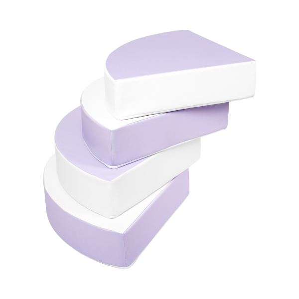 Circle Stacking Blocks, Lilac & White