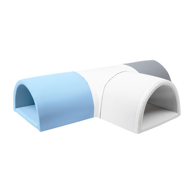 Soft Play T-Shaped Tunnel, 4 Pieces, Baby Blue