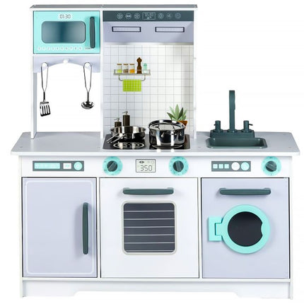 Maxi Wooden Play Kitchen, Grey & Turquoise
