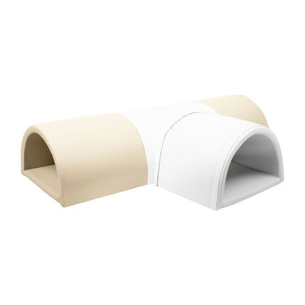 Soft Play T-Shaped Tunnel, 4 Pieces, Beige