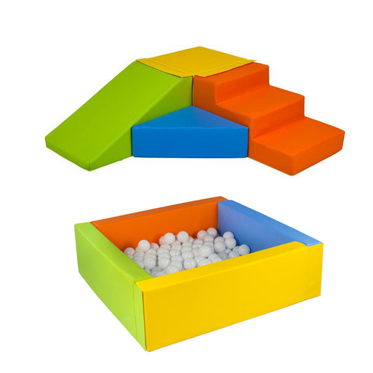 Step & Slide + Soft Play Square Ball Pit BUNDLE, Multi