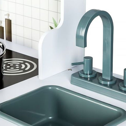 Maxi Wooden Play Kitchen, Grey & Turquoise