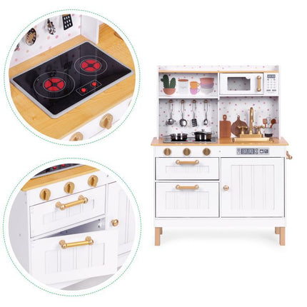 Midi Wooden Play Kitchen, LED Light & Sound