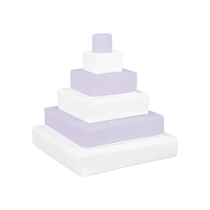 Pyramid Stacking Tower, Lilac & White
