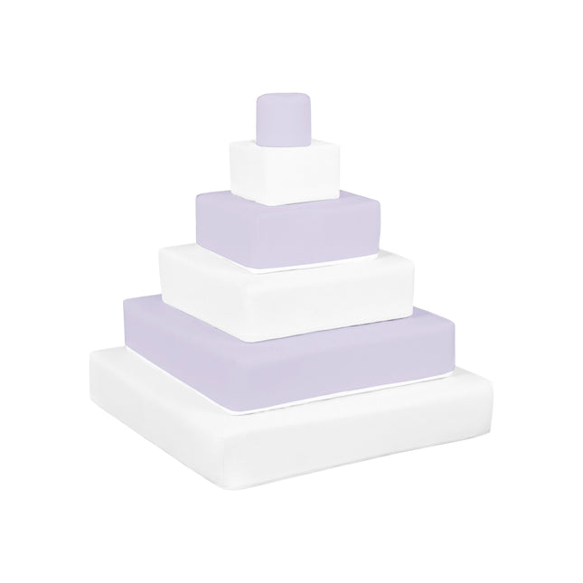 Pyramid Stacking Tower, Lilac & White