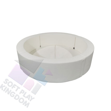 Large Soft Play Round Ball Pit (from 6ft to 10ft), White