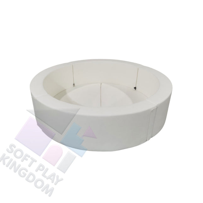 Large Soft Play Round Ball Pit (from 6ft to 10ft), White