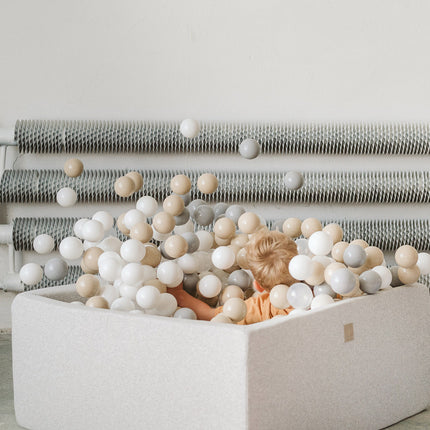 Cotton Square Ball Pit, Light Grey (Choose your own ball colours)