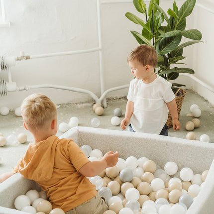 Cotton Square Ball Pit, Light Grey (Choose your own ball colours)