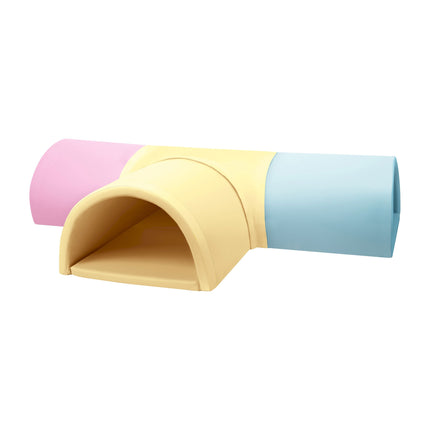 Soft Play T-Shaped Tunnel, 4 Pieces, Pastel Trio