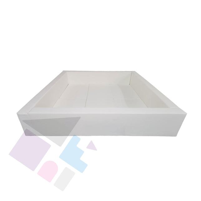 Large Soft Square Ball Pit (from 6ft to 10ft), White