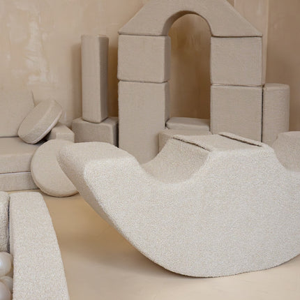 Bouclé Two Seated Rocker, Beige