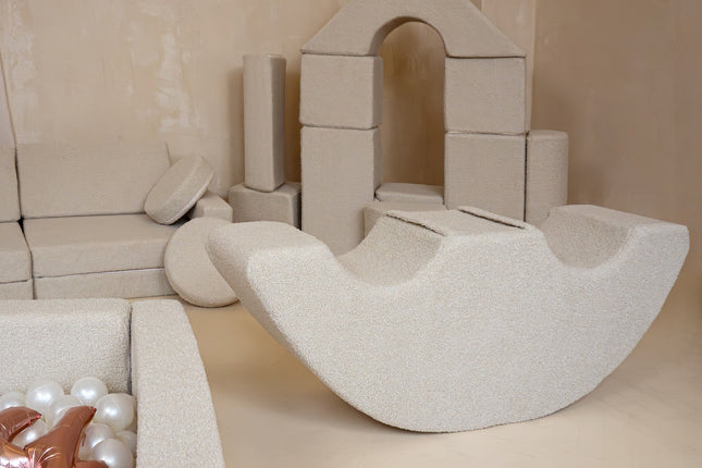 Bouclé Two Seated Rocker, Beige