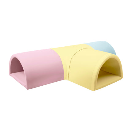 Soft Play T-Shaped Tunnel, 4 Pieces, Pastel Trio
